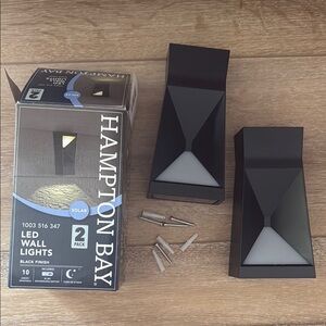 Hampton Bay Black LED Wall Lights - 2 Pack